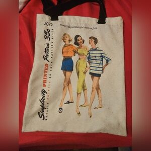 Vintage Style Canvas and Hello Kitty Tote Bag